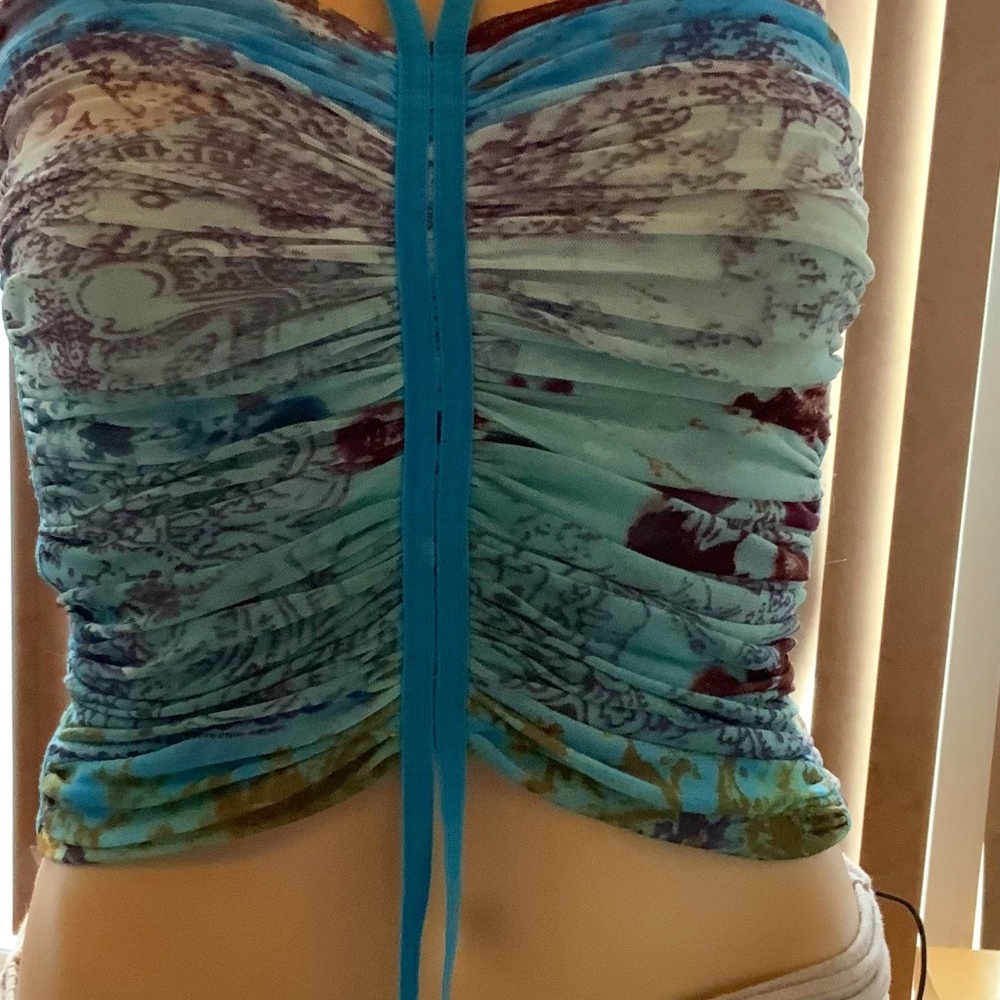 Organza layered crop top